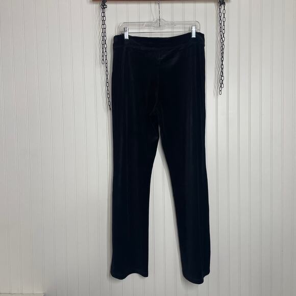 Zara/Carlson Black High Rise Velour Velvet Pants & Short Sleeve T-Shirt Size L - Picture 6 of 11